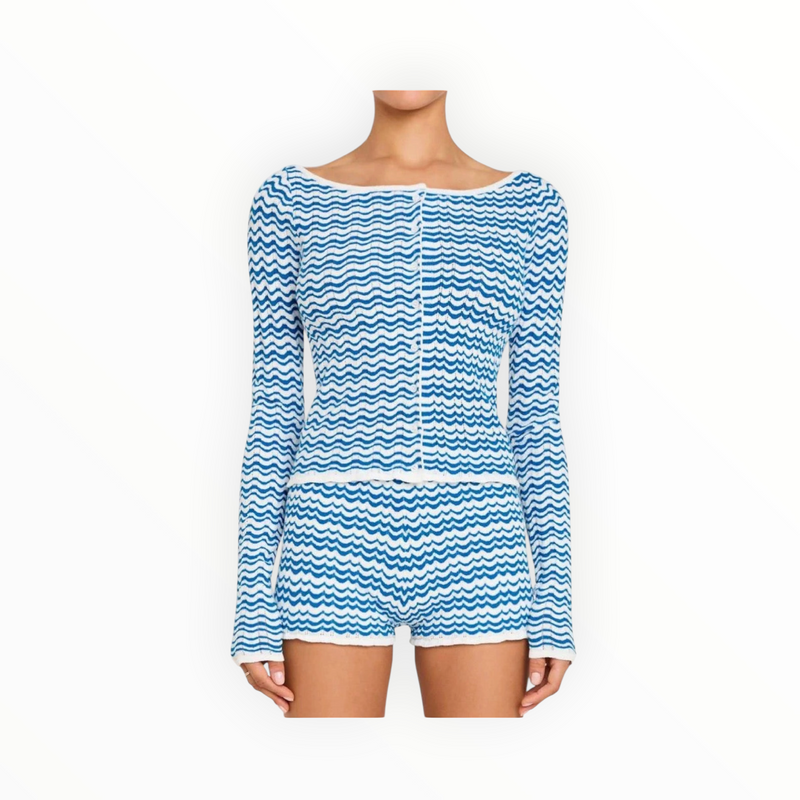 Amanda Uprichard Breezy Cardigan- Blue/White Stripe