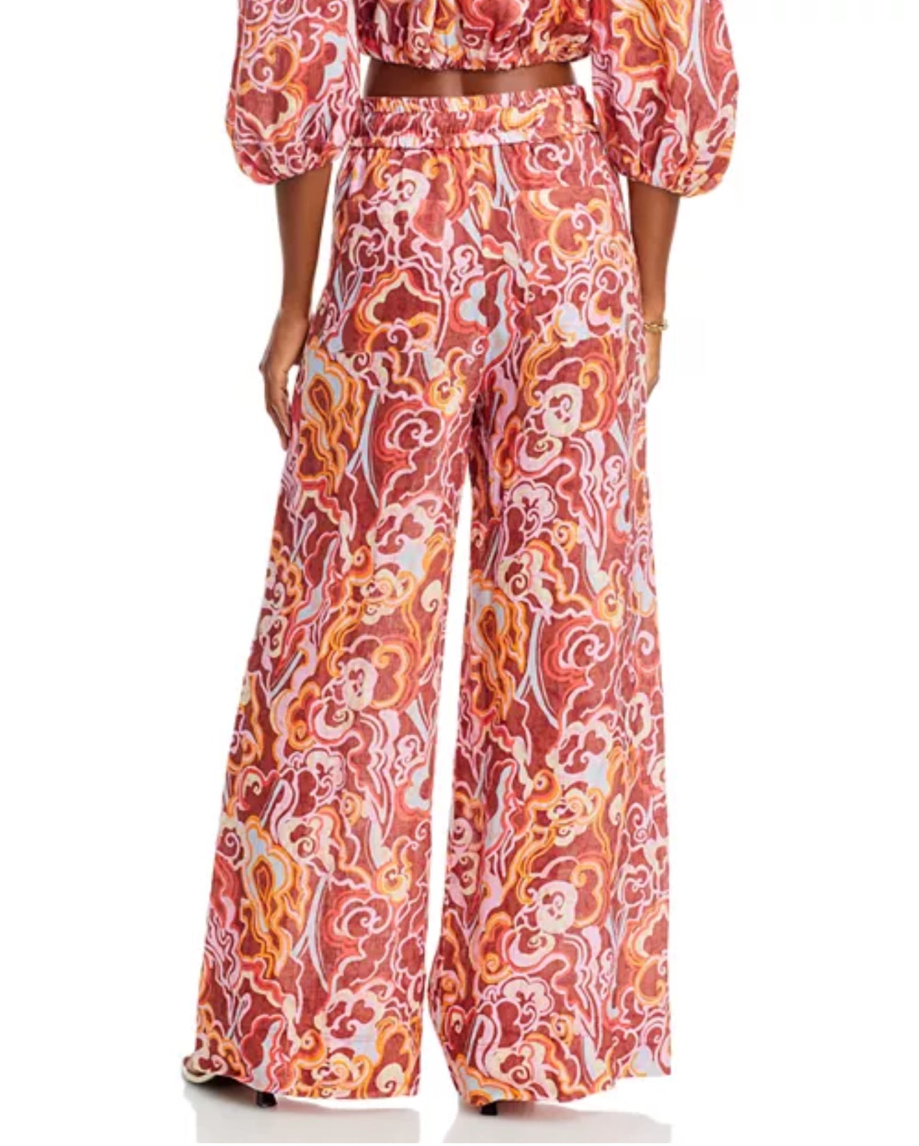 A.L.C. Naomi Print Linen Pants - Baked Clay