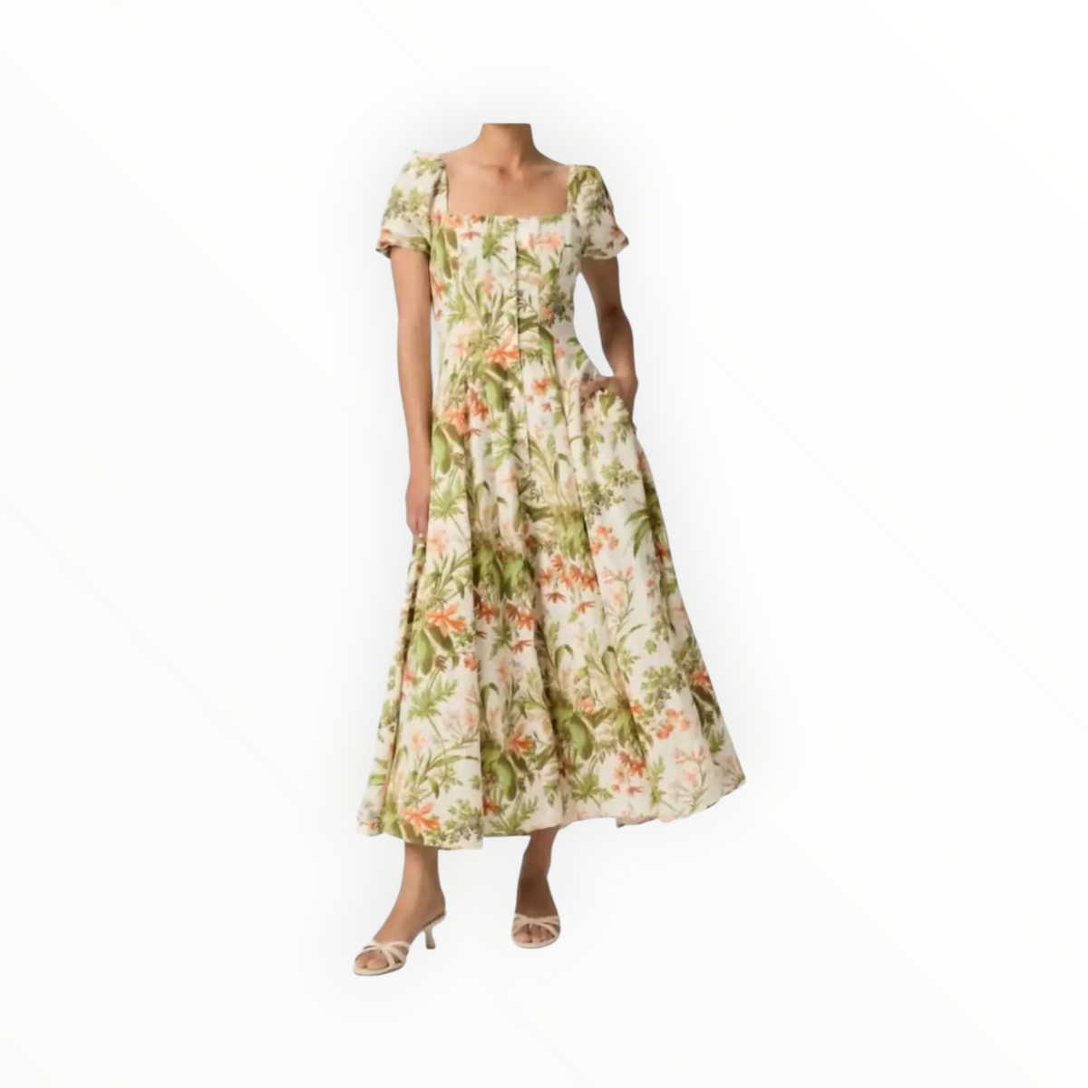 Paige Lindi Dress - Oyster White Multi