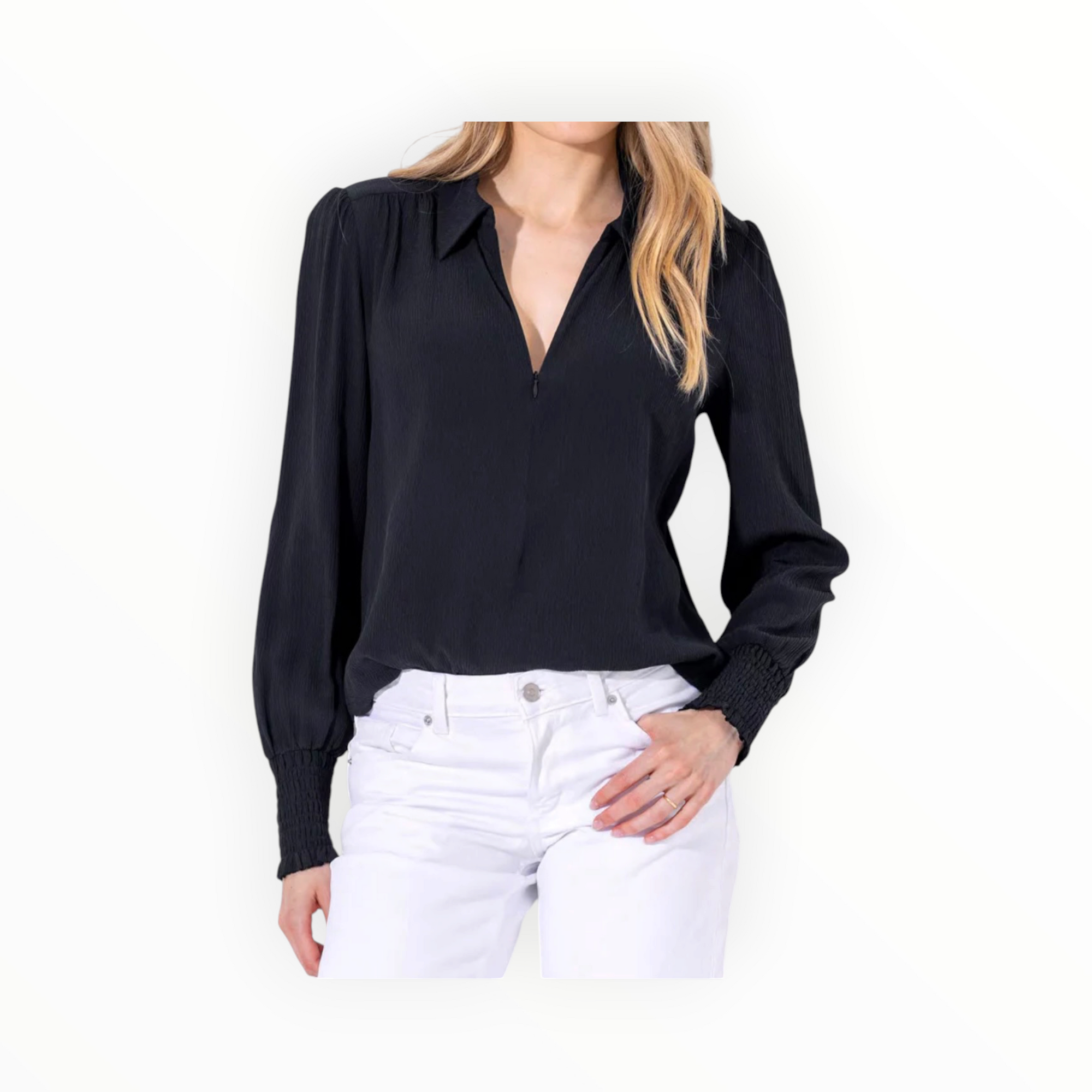 go> BY GOSILK Go Spoken Word Blouse - Black