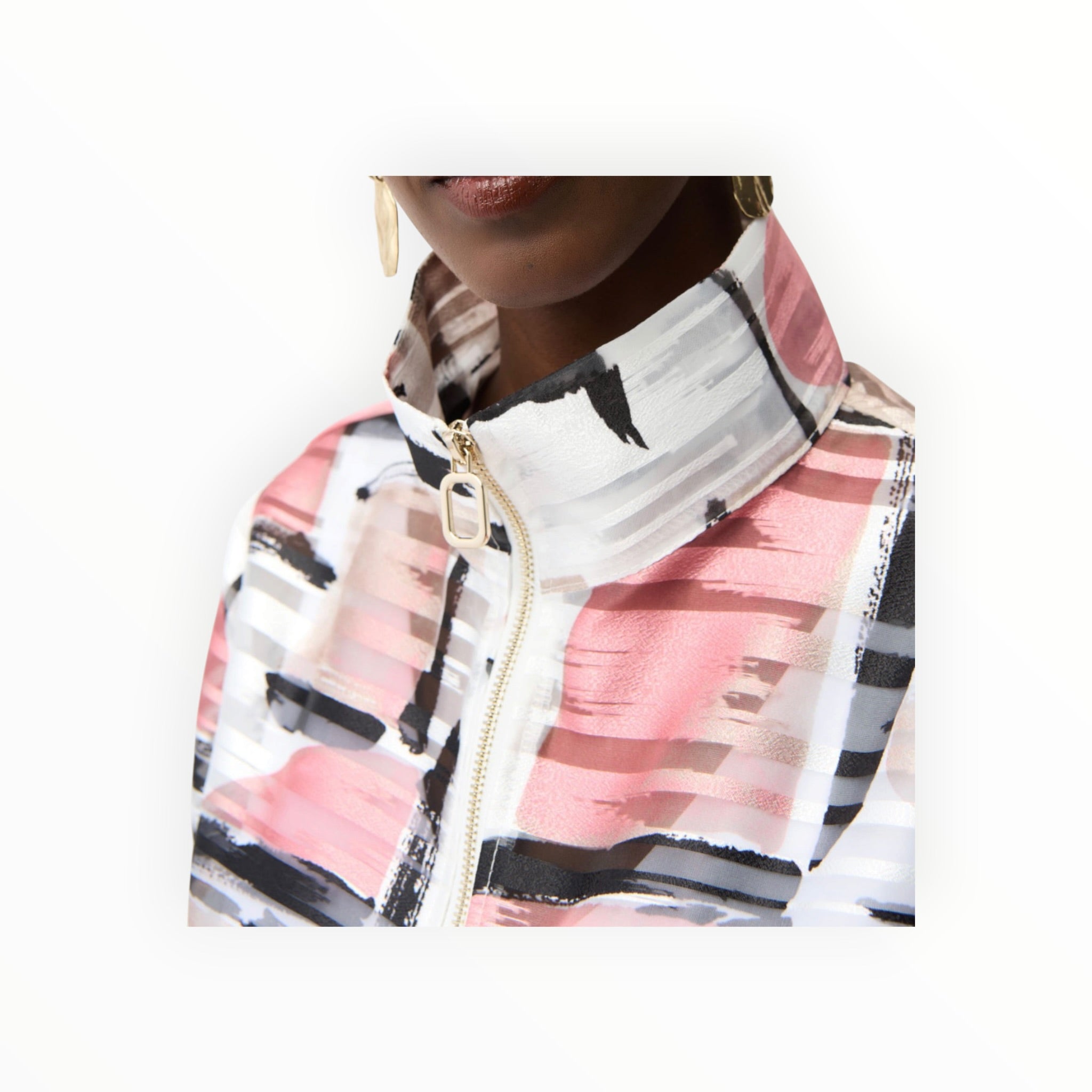 Joseph Ribkoff Organza Abstract Print Boxy Jacket
