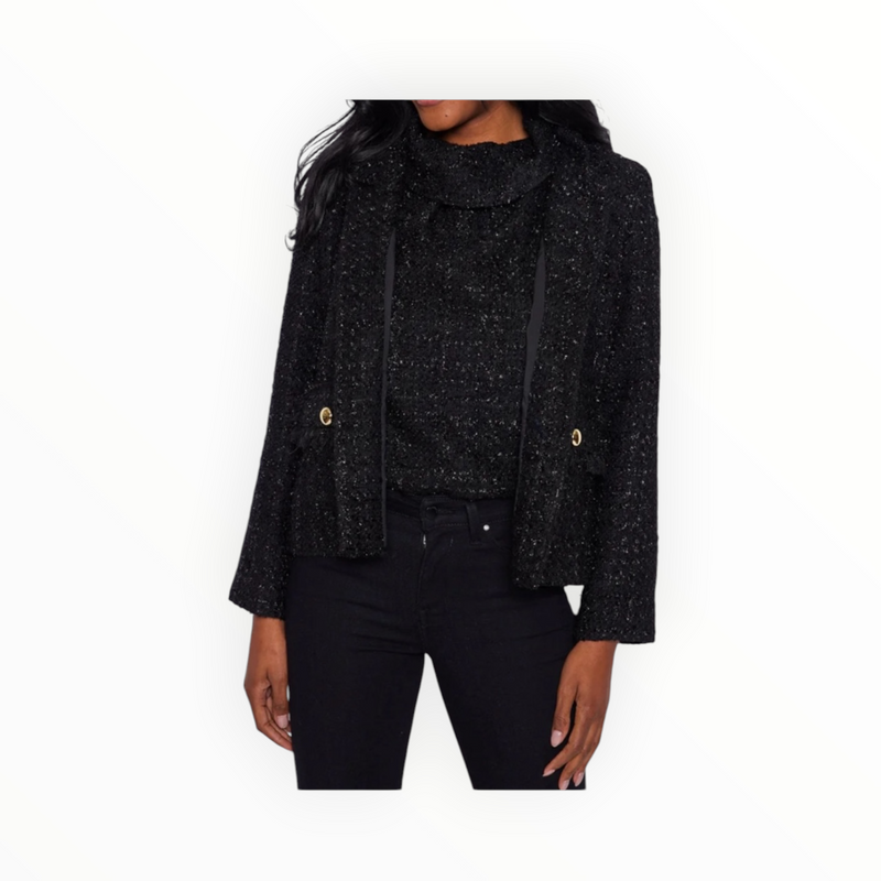 Sail to Sable Sparkle Tweed Blazer - Black