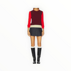 rag & bone Taron Colorblock Crew - Burgundy Multi