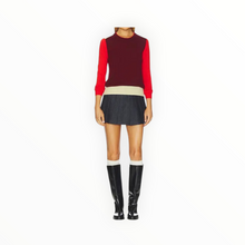 rag & bone Taron Colorblock Crew - Burgundy Multi
