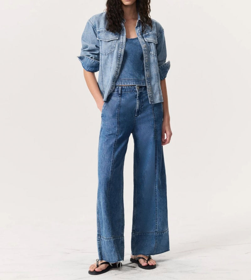 rag & bone Featherweight Arianna Ankle-Length Palazzo Jeans - Beekman
