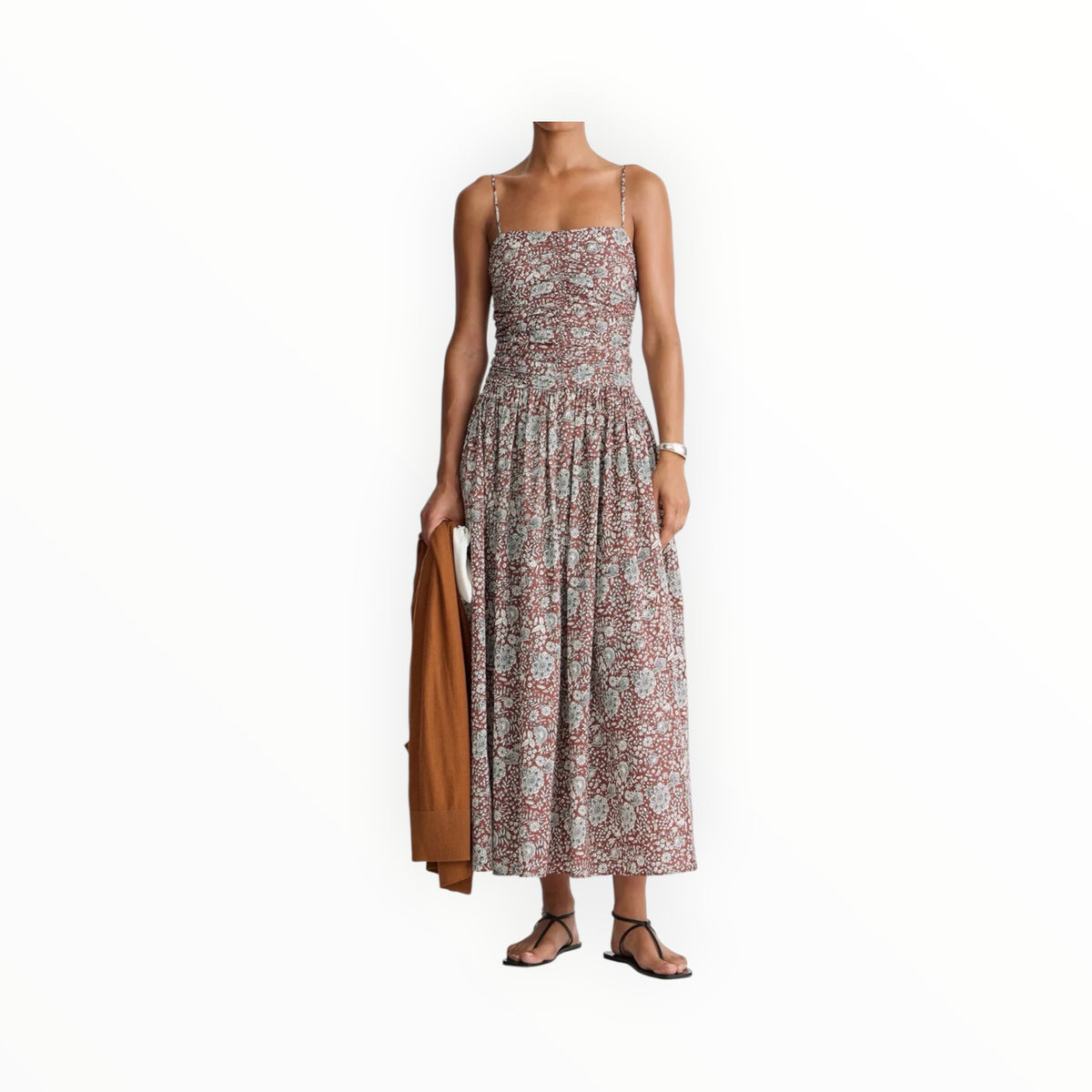 Apiece Apart Jana Ruched Bodice Maxi - Clay Floral