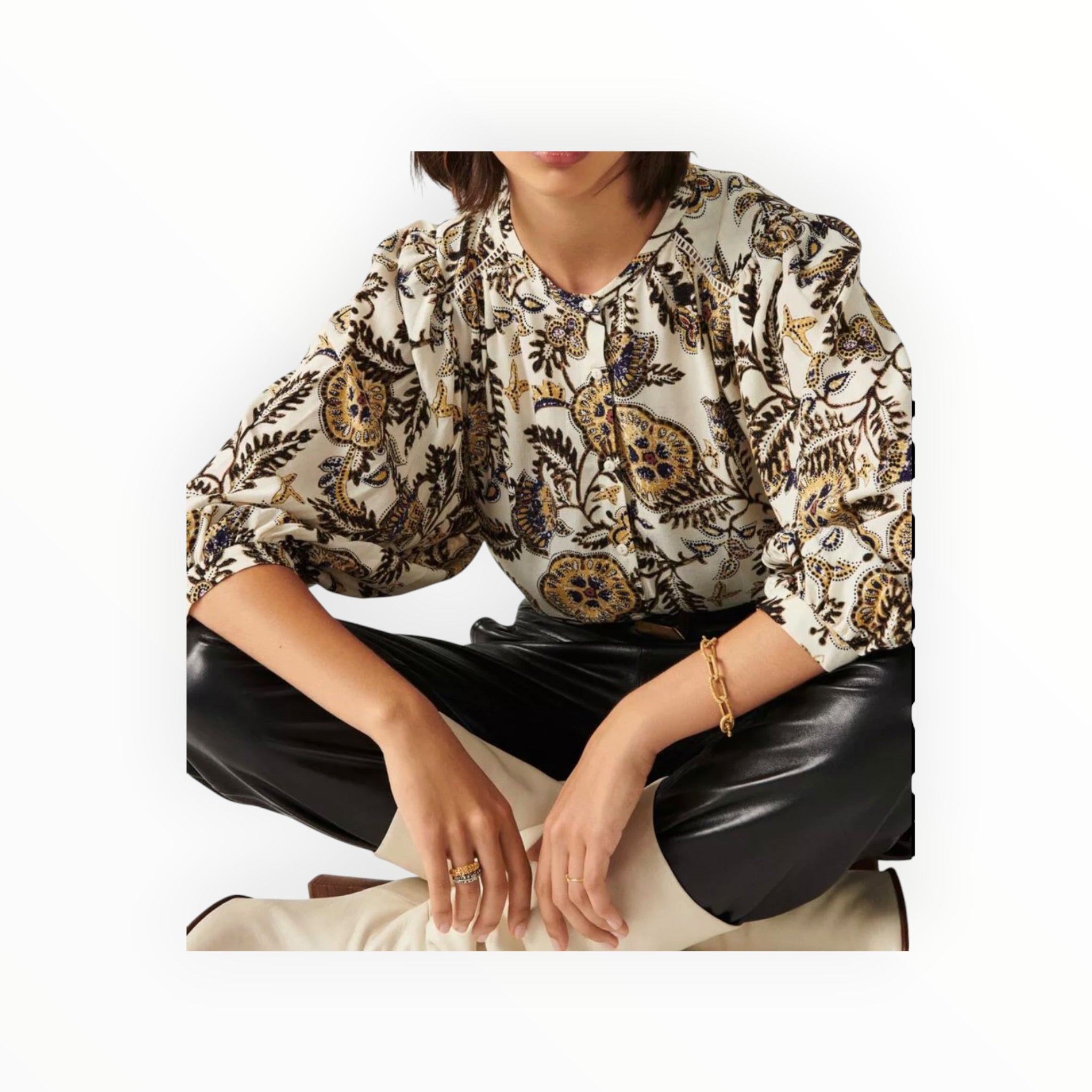 ba&sh Valska Shirt - Ecru Paisley