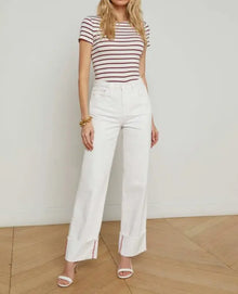 L'Agence Miley Jeans - Blanc Scarlett Red Contrast