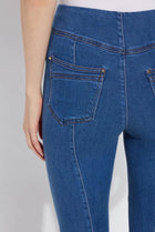 Lyssé Jade Stretch Tencel Flare Pant - Mid Wash