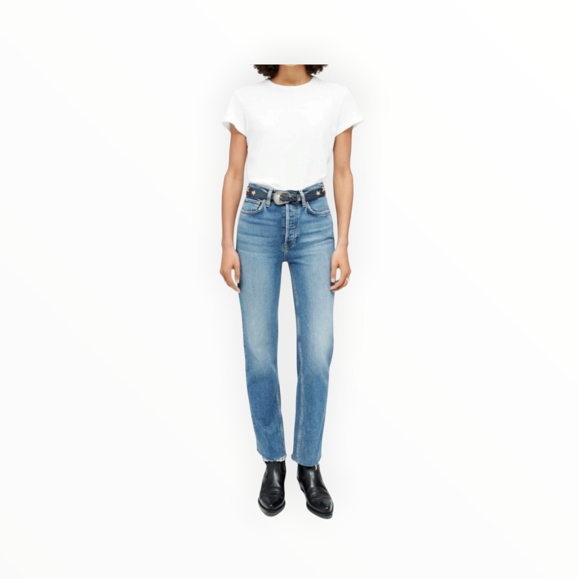 Re/Done Ultra High Rise Ankle Crop - Mid 70s