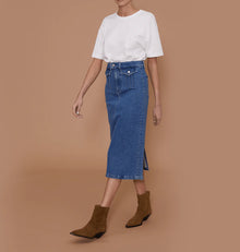 LE JEAN Stardust Denim Skirt - Marina
