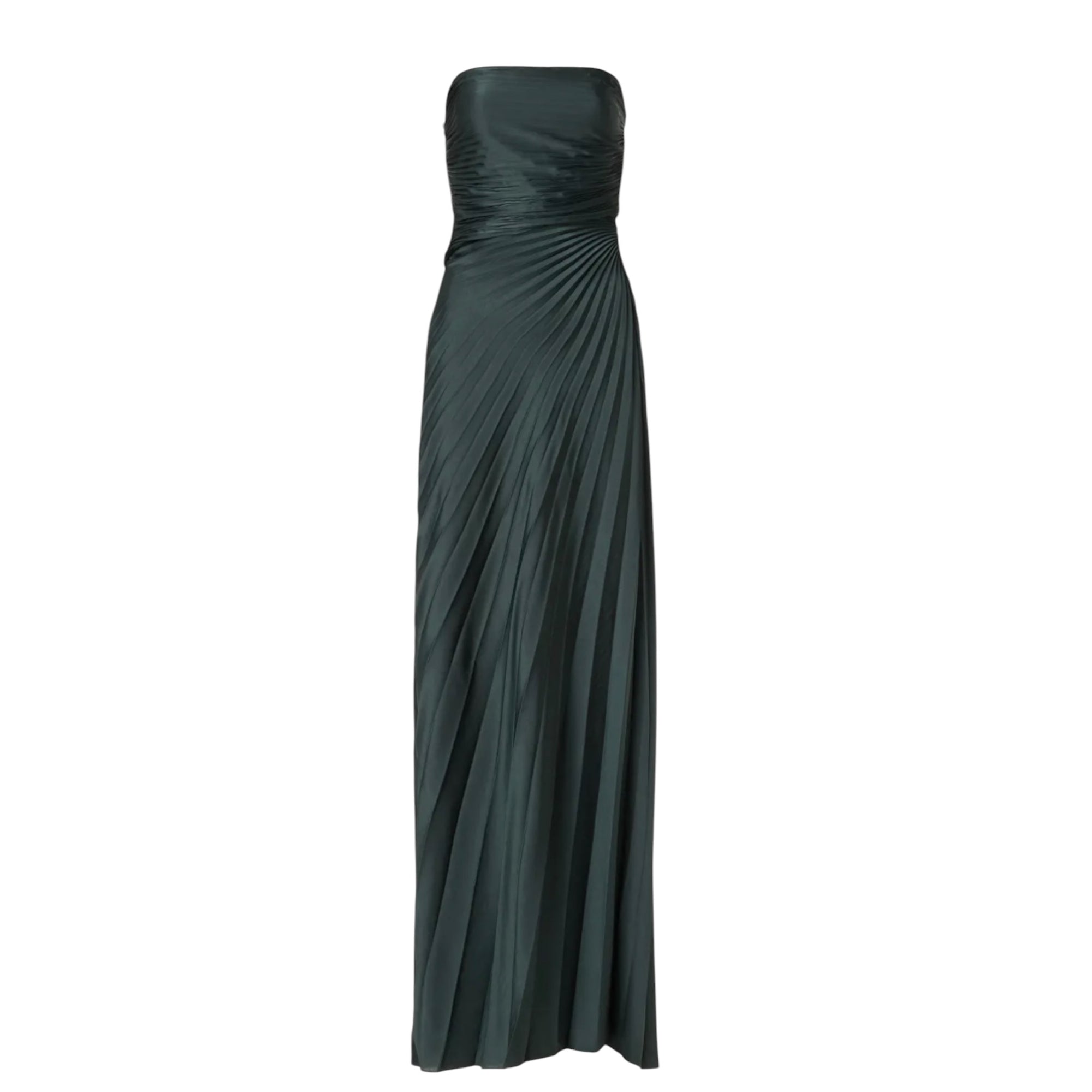 A.L.C. Bianca Strapless Pleated Maxi Dress - Forest