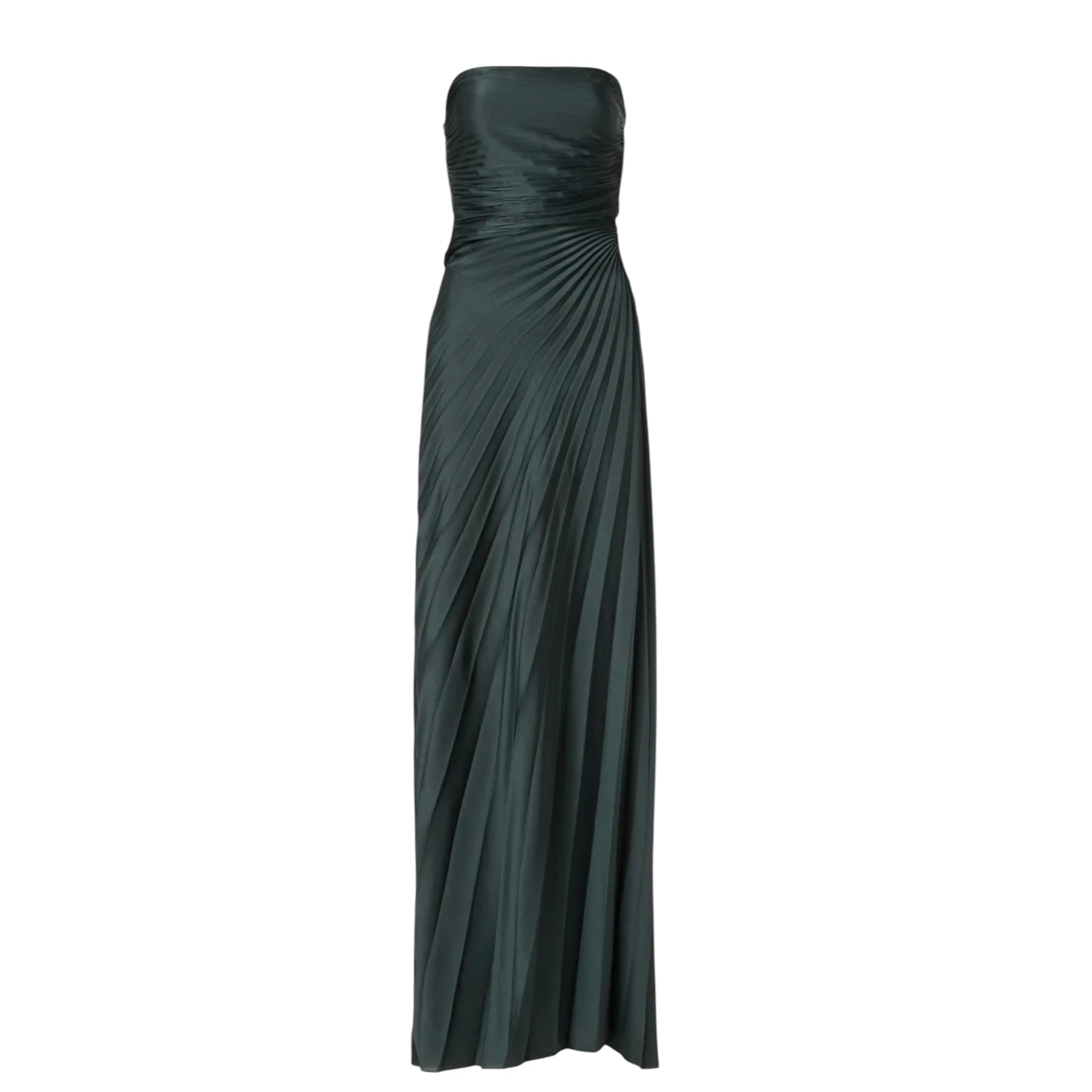 A.L.C. Bianca Strapless Pleated Maxi Dress - Forest