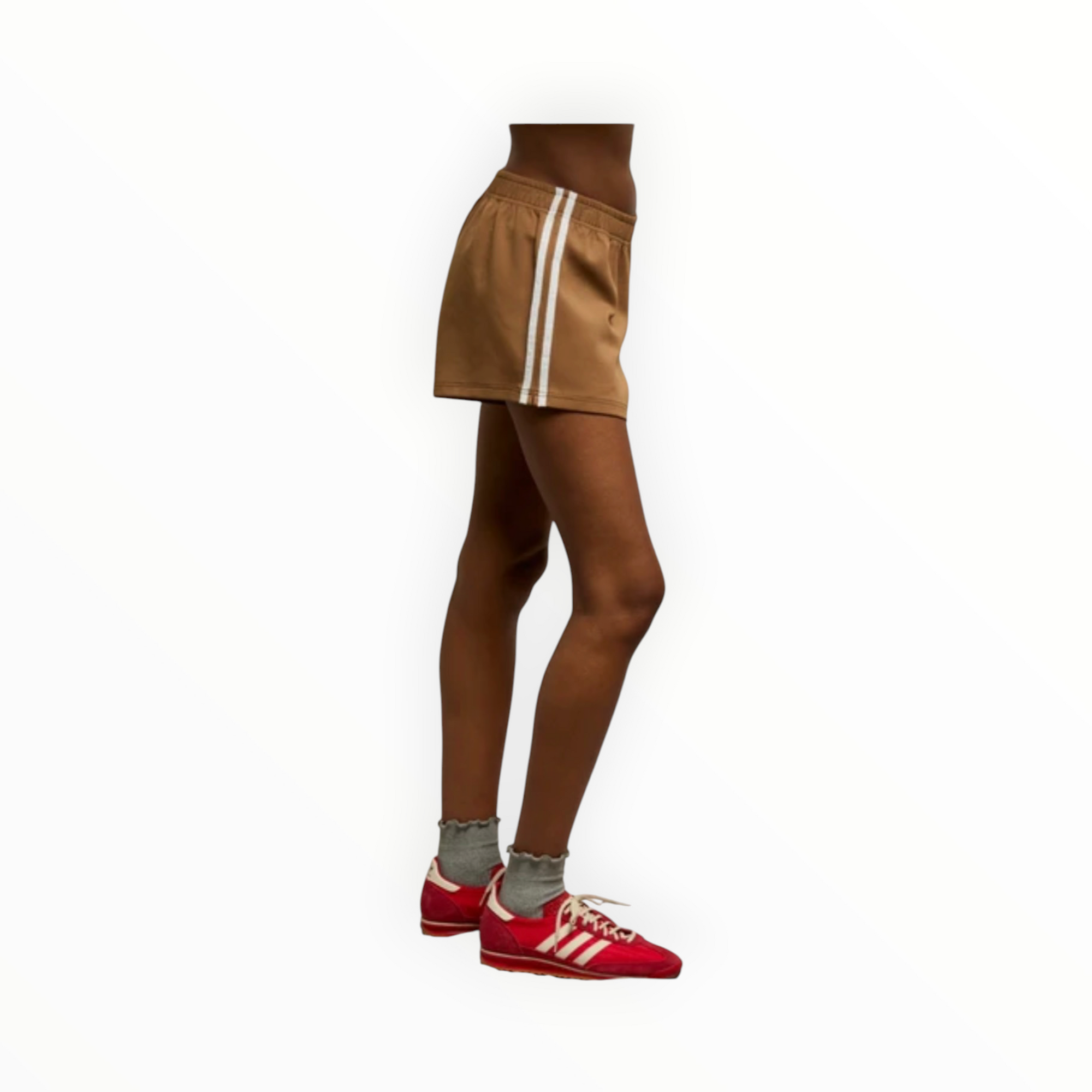 perfectwhitetee Mikayla Pureform Sport Short W/Side Stripe - Mocha