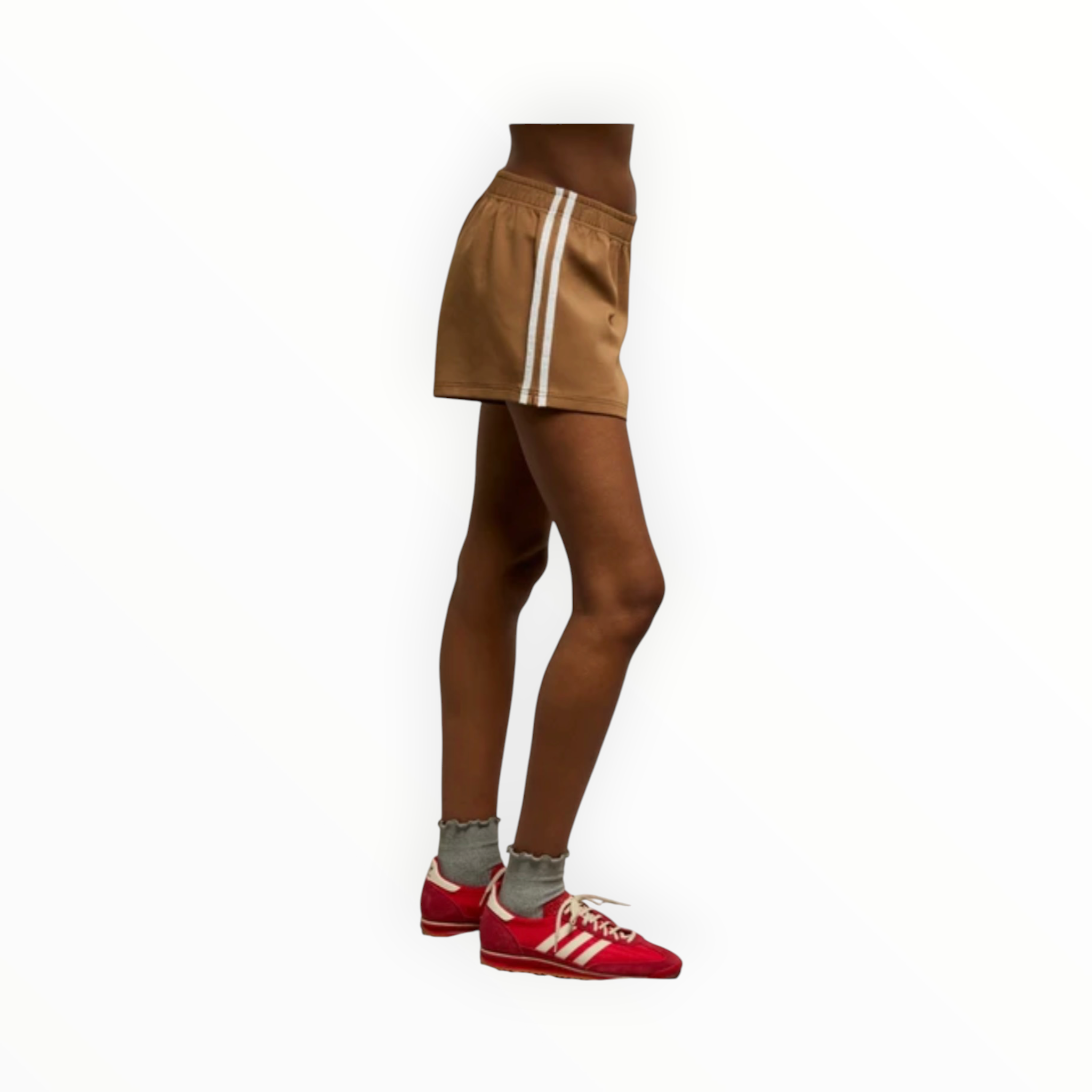 perfectwhitetee Mikayla Pureform Sport Short W/Side Stripe - Mocha