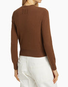 Nili Lotan March Crewneck Cashmere Cardigan - Coffee