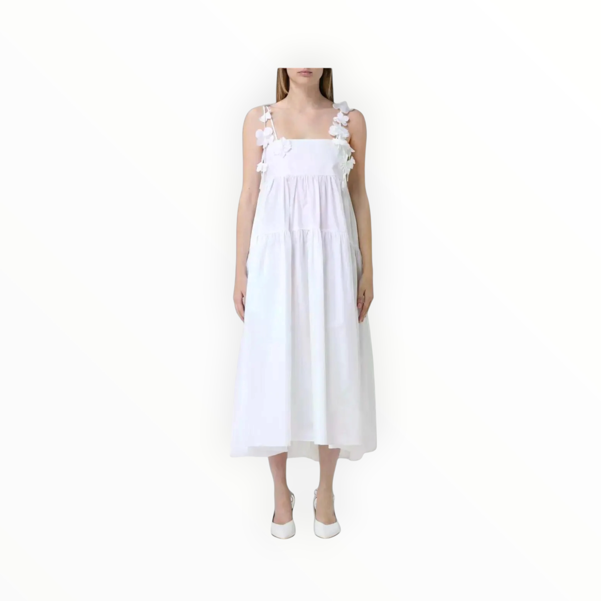 MEIMEIJ Flower Strap Dress - White