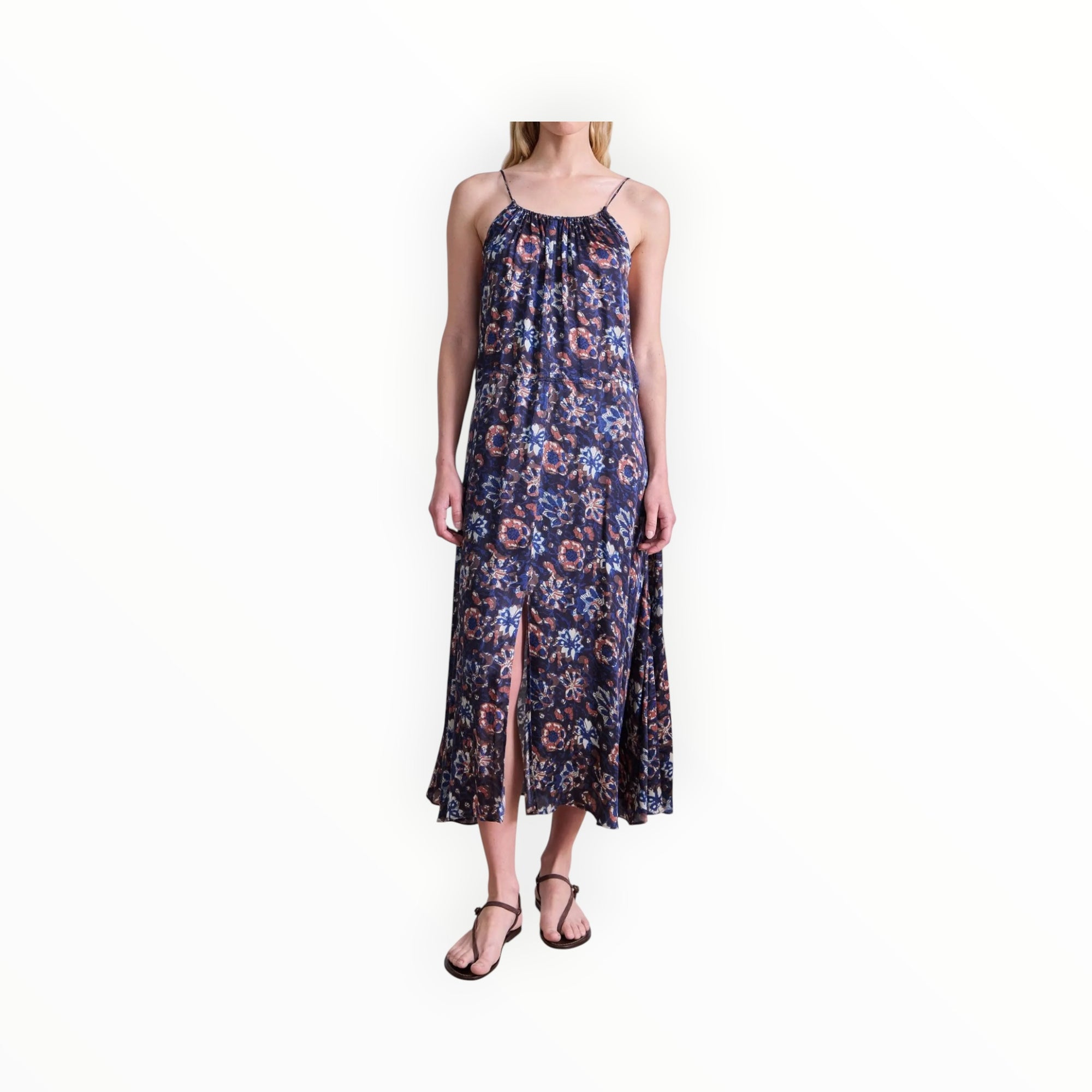 Apiece Apart Taormina Dress - Batik Floral Navy