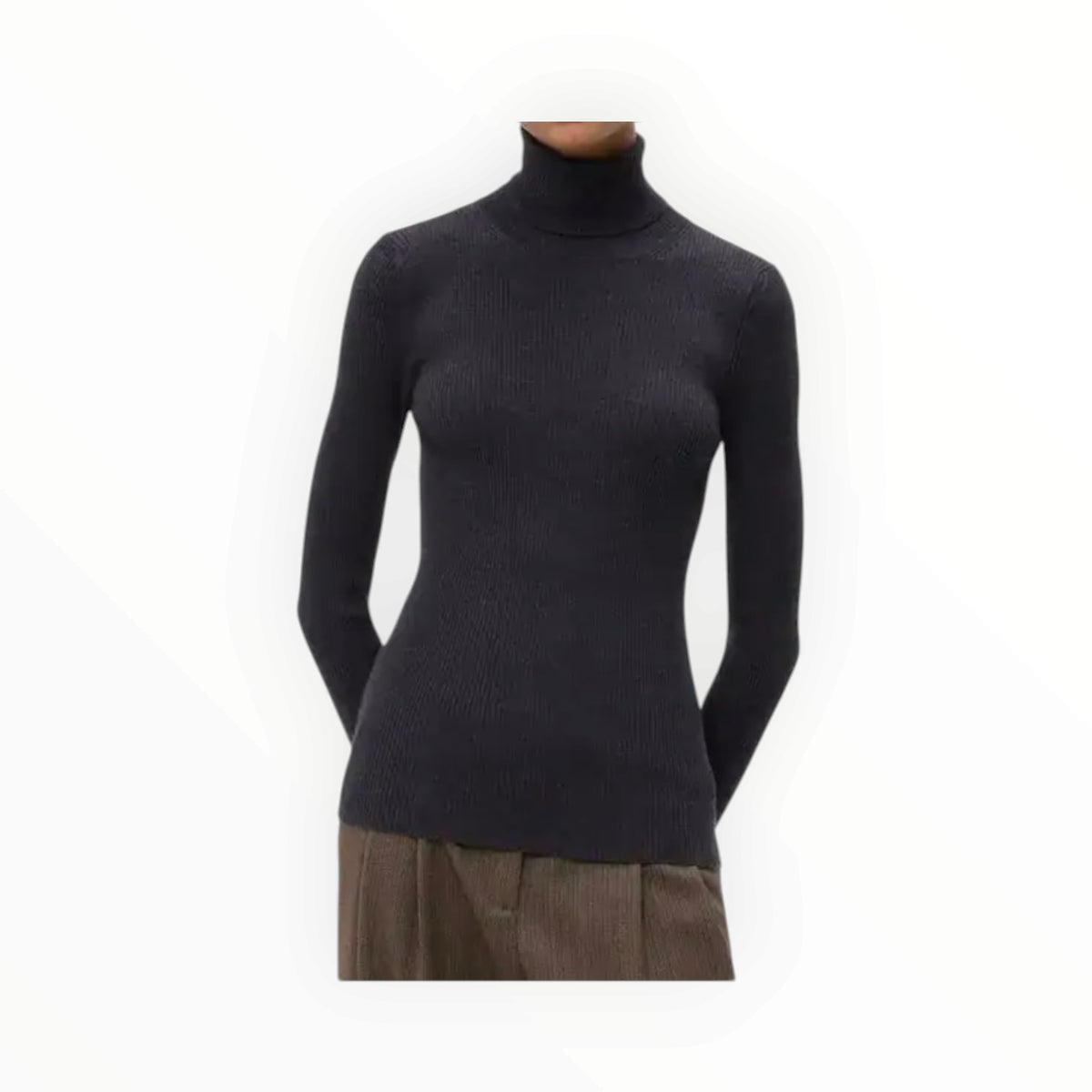 TWP Rib-Knit Wool Turtleneck - Dark Charcoal