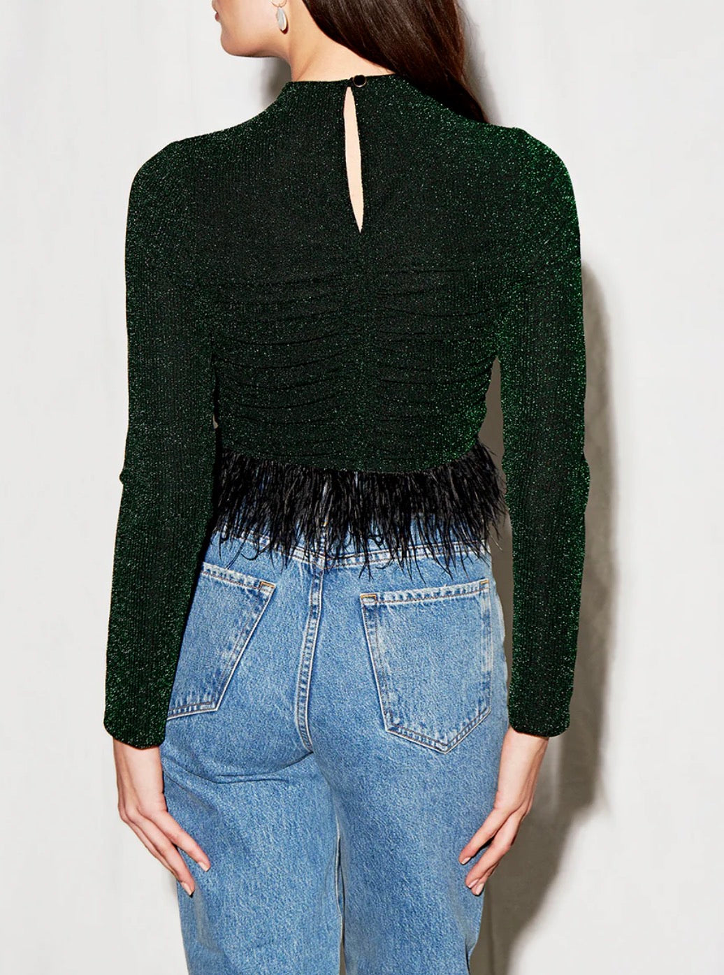 Saylor Amiri Top - Black/Emerald