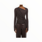 Helmut Lang Twisted Long Sleeve Shirt - Dark Roast
