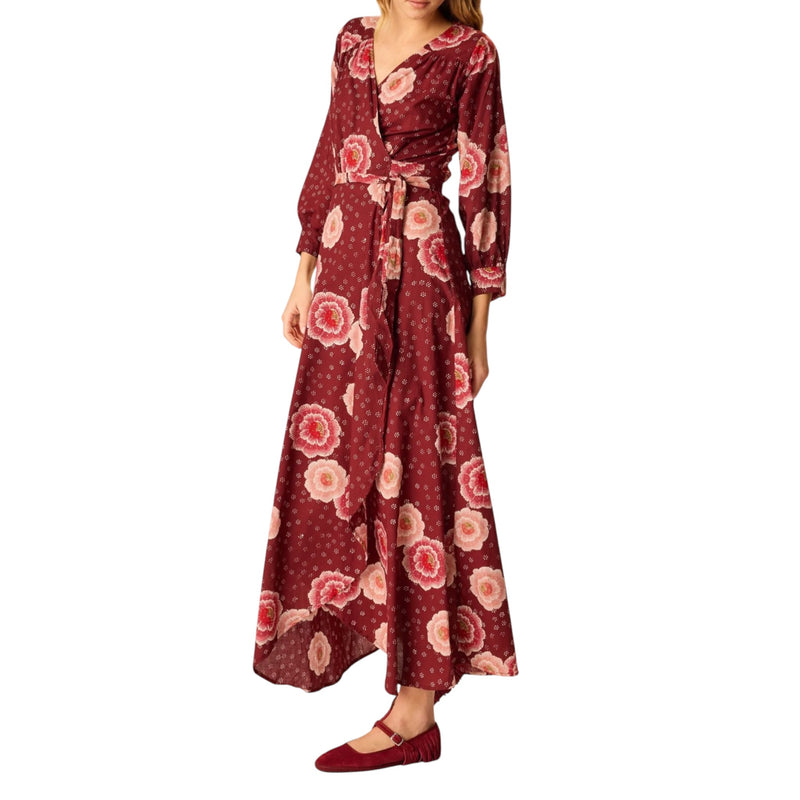 Natalie Martin Kate Long Sleeve Dress - Poppy Cherry