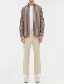 SIMKHAI Hendrix Shirt - Chocolate Stripe