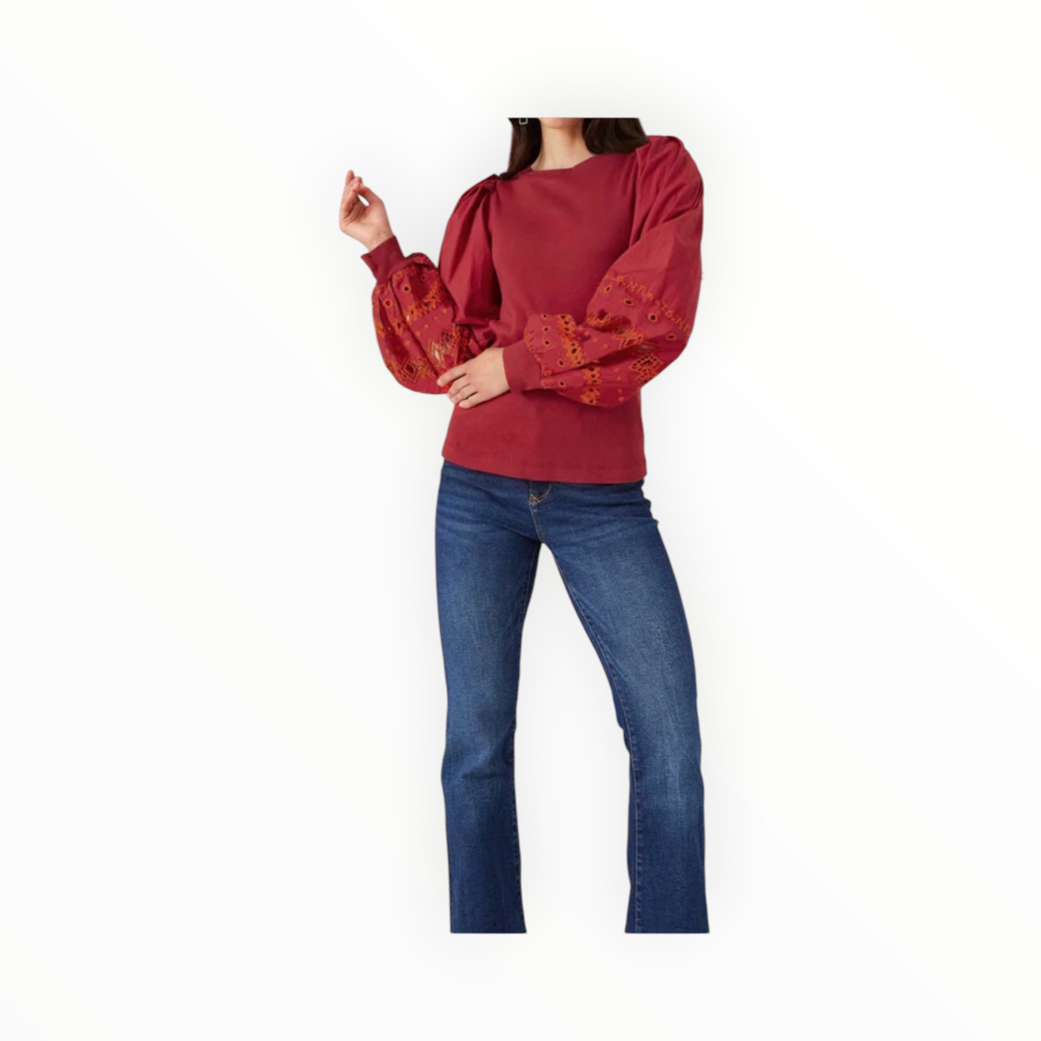 Alivia The Chrissy Top - Clay Embroidery