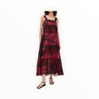 Natalie Martin Jasmine Maxi Dress With Sash - Ament Snake Oxblood