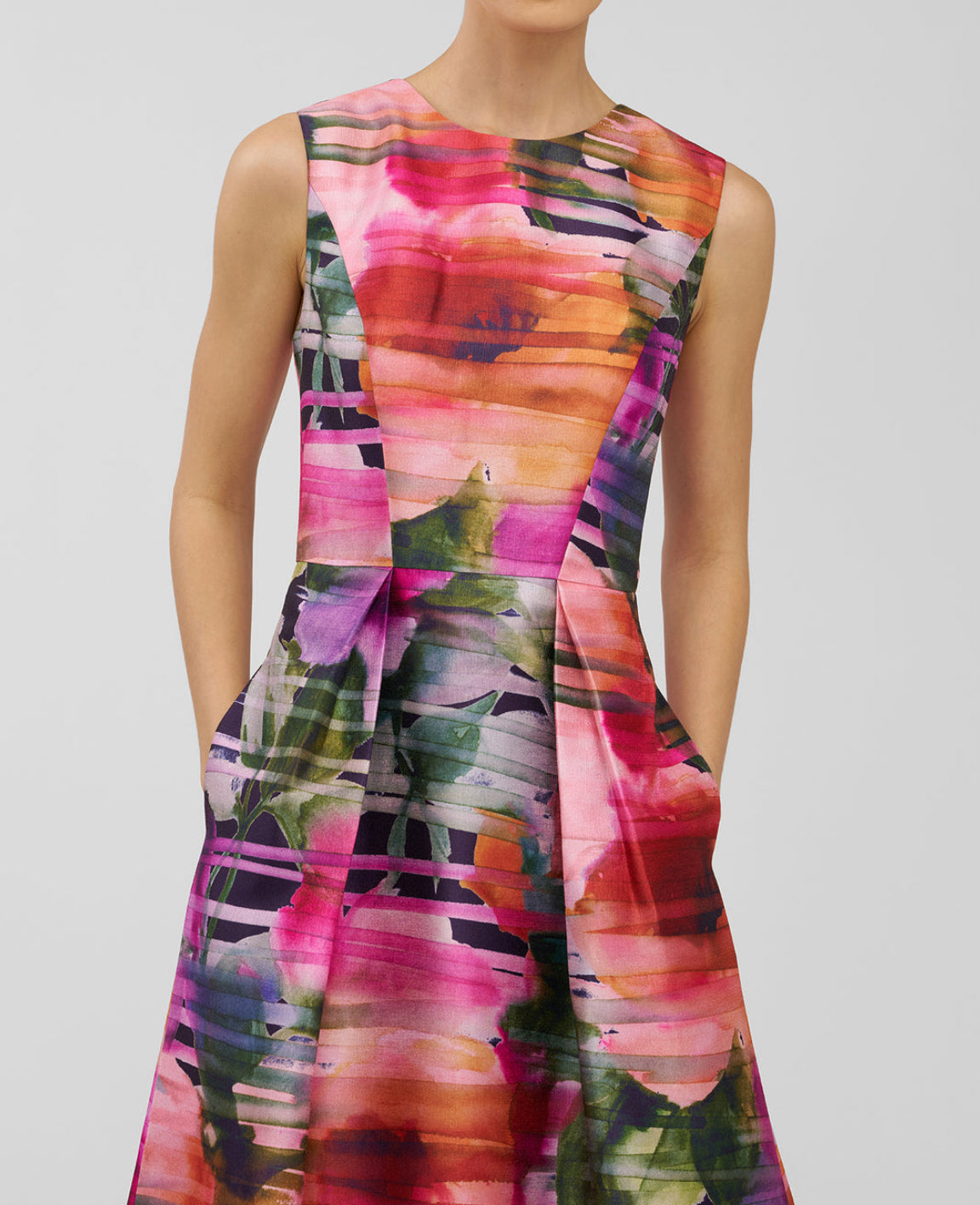 Kay Unger Tessa Tea Length Dress - Sunflower Multi