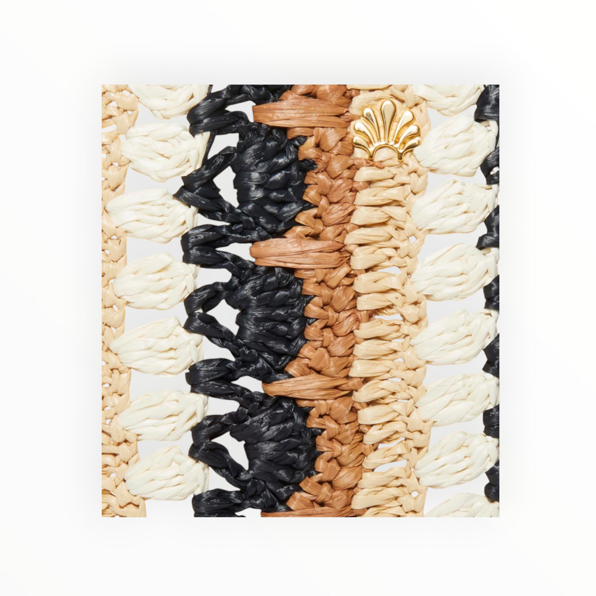 Lele Sadoughi Neutral Night Maya Raffia Mini Tote