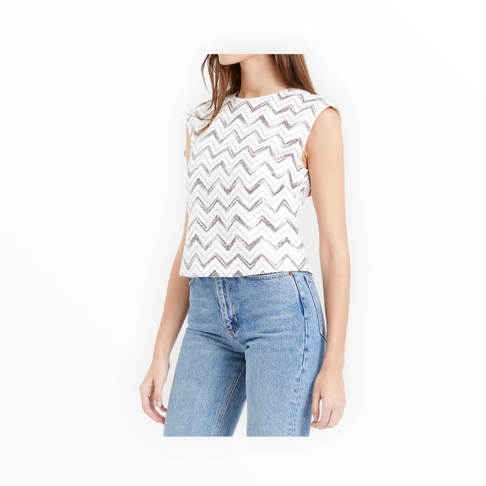 Greylin Toledo Sequin Top - Ivory