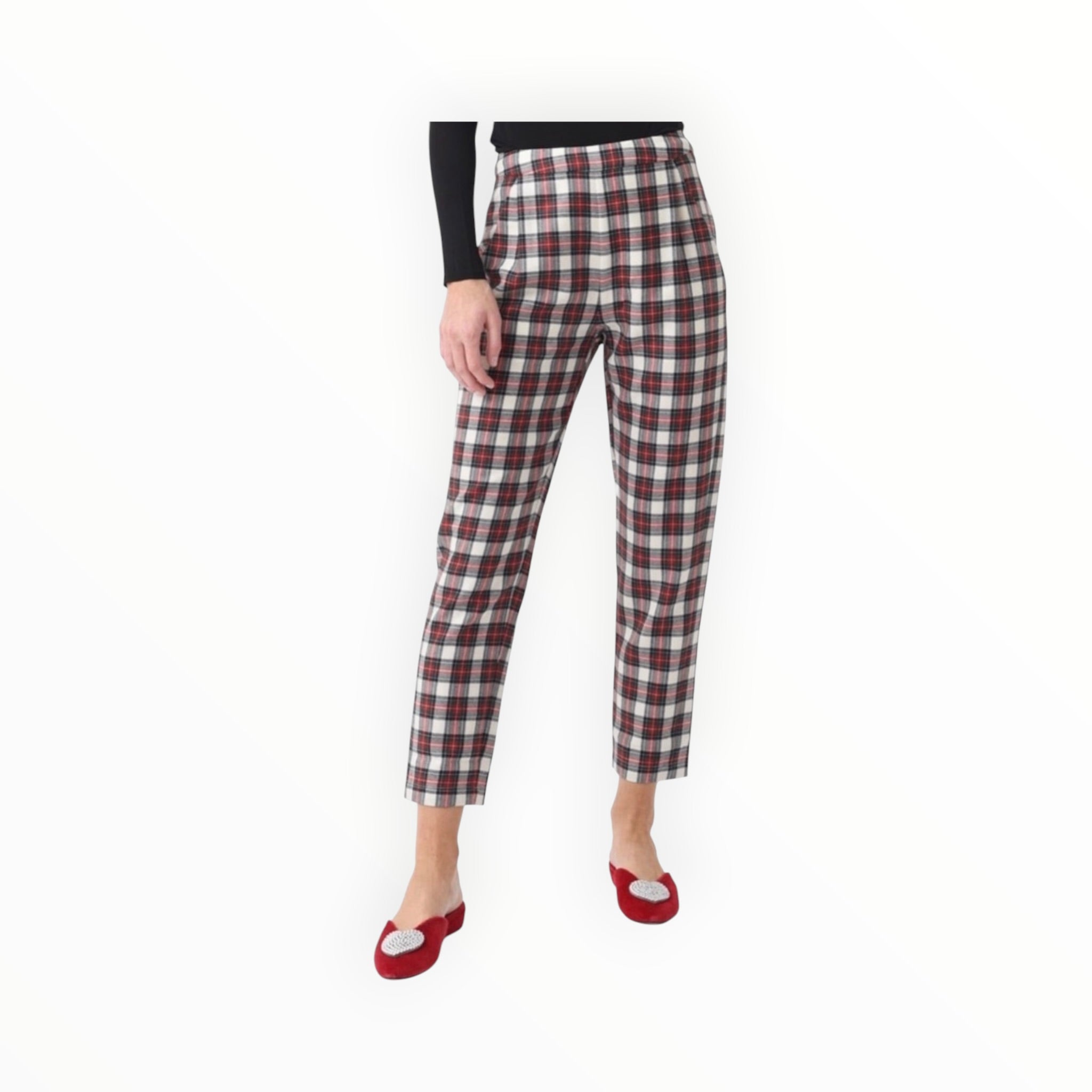 Hunter Bell Melina Pant - Red/Multi Plaid