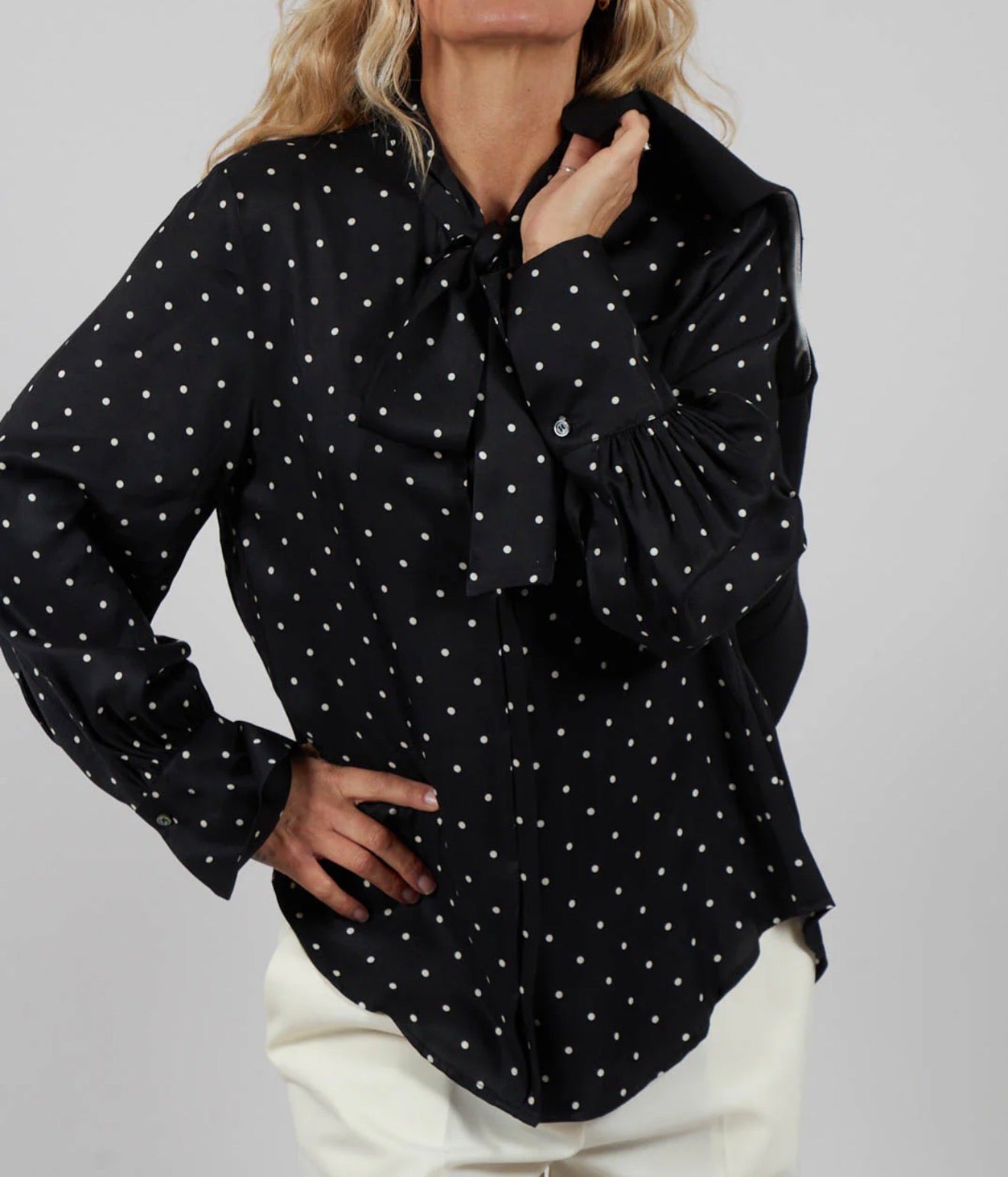 Beatrice .b Mary Blouse - Black Polkadot
