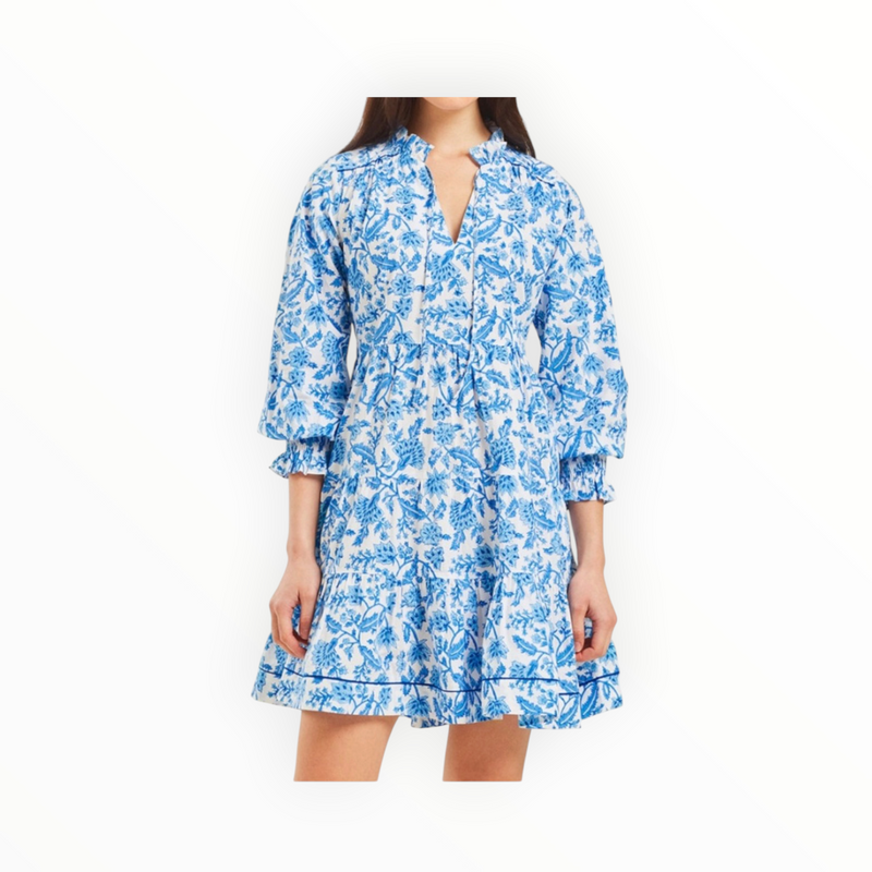 Pink City Prints Martha Dress - Ocean Jaal