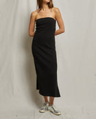perfectwhitetee Nadine Structured Rib Strapless Dress - True Black