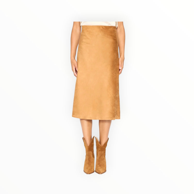 Brochu Walker Hallie Vegan Suede Slip Skirt - Camel