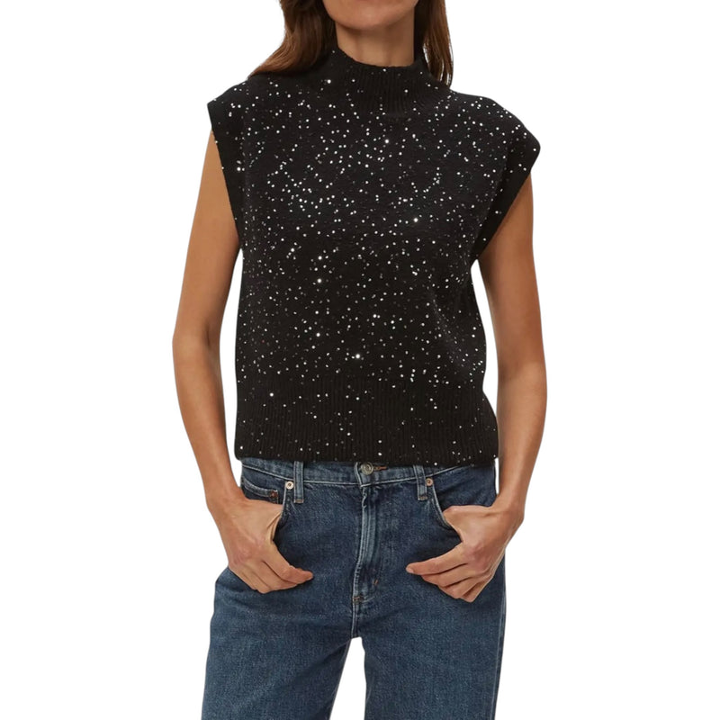 Michael Stars Raina Mock Neck Sweater - Black