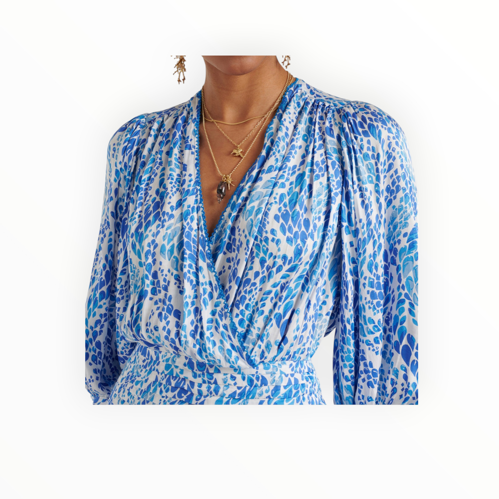 Poupette St. Barth Colleen Dress - Blue Wavy Animalier