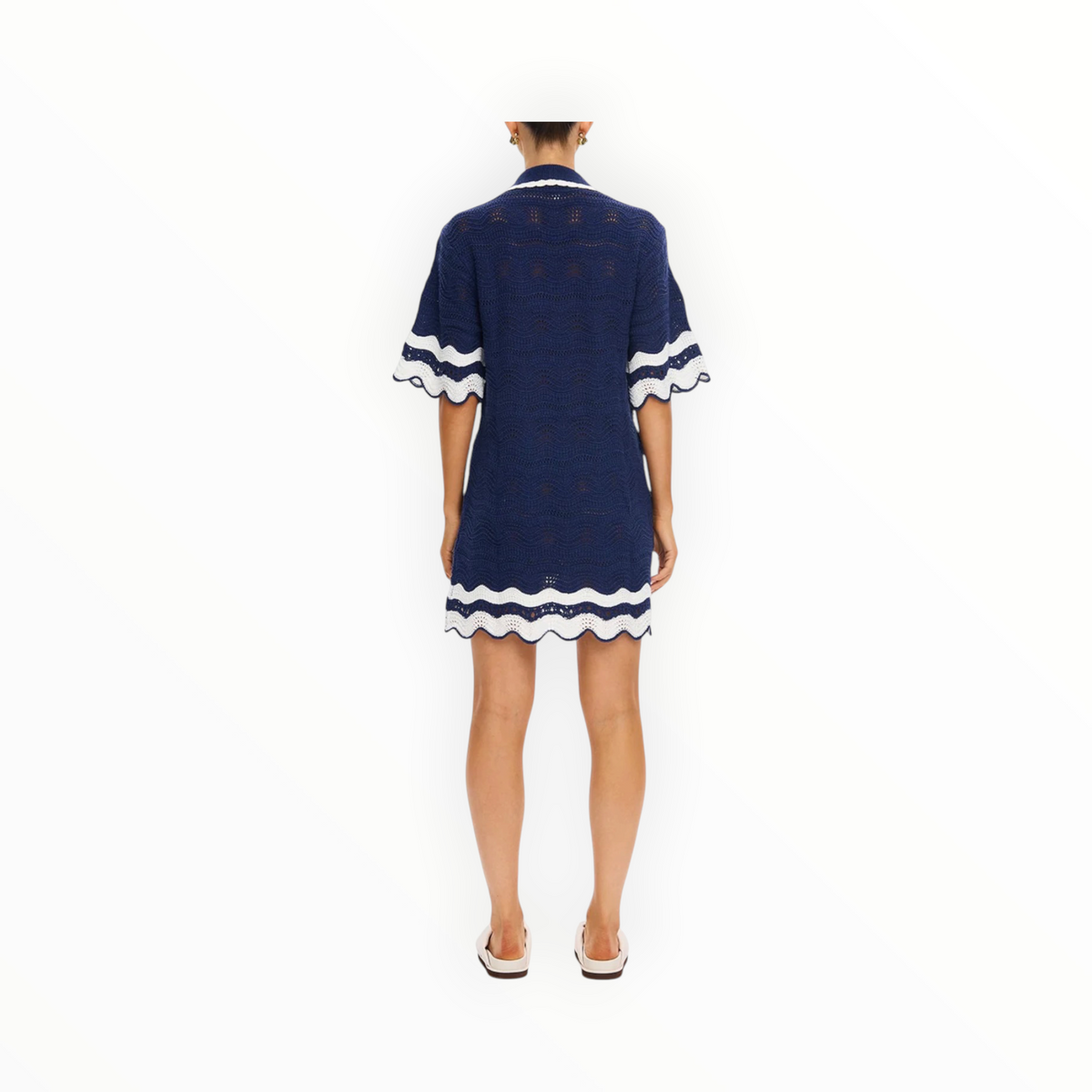 Kivari Camille Knit Mini Dress - Navy/White