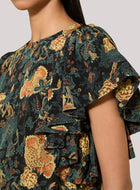 Ulla Johnson Lena Silk Flutter Sleeve Blouse - Nuit