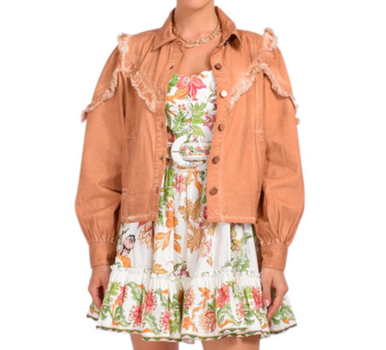 Love The Label Jocelyn Jacket - Carmel Washed Denim