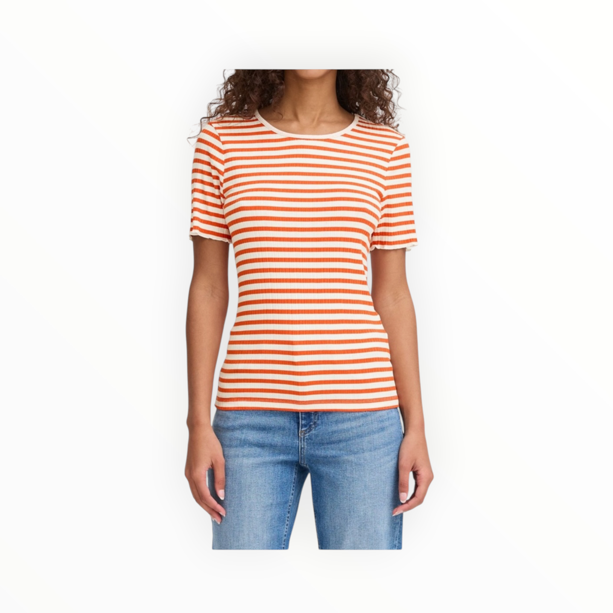 ICHI Cella Stripe T-Shirt - Fiesta