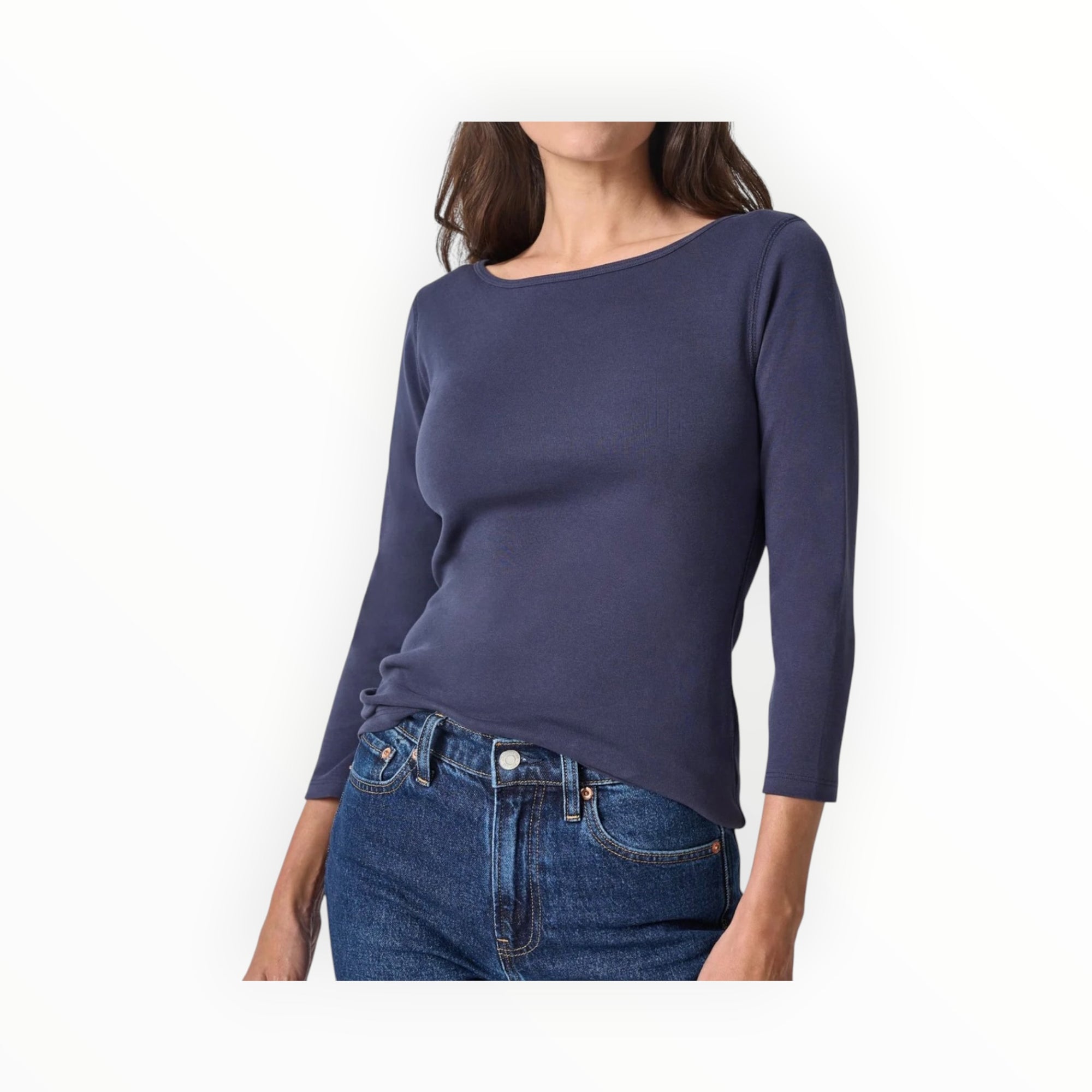 LILLA|P 3/4 Sleeve Boatneck - Dark Navy