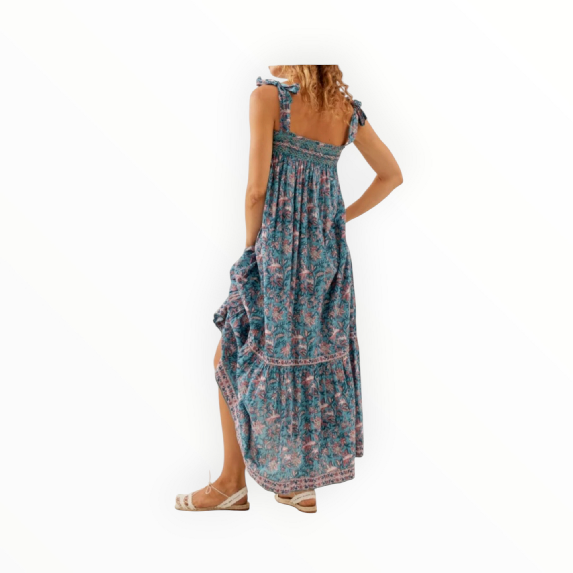 Louise Misha Marcelette Dress - Teal Garden of Eden