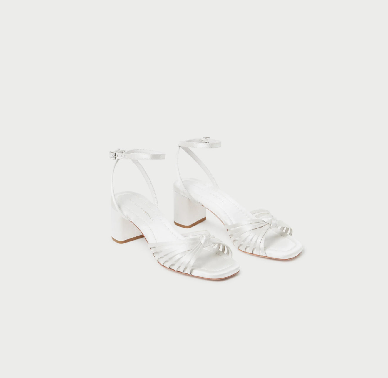Loeffler Randall Olivia Cream Knot Mid−Heel Sandal