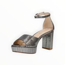 Pelle Moda Pearly Ankle Strap Platform Sandal - Pewter