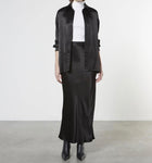 Enza Costa Satin Long Sleeve Shirt - Black