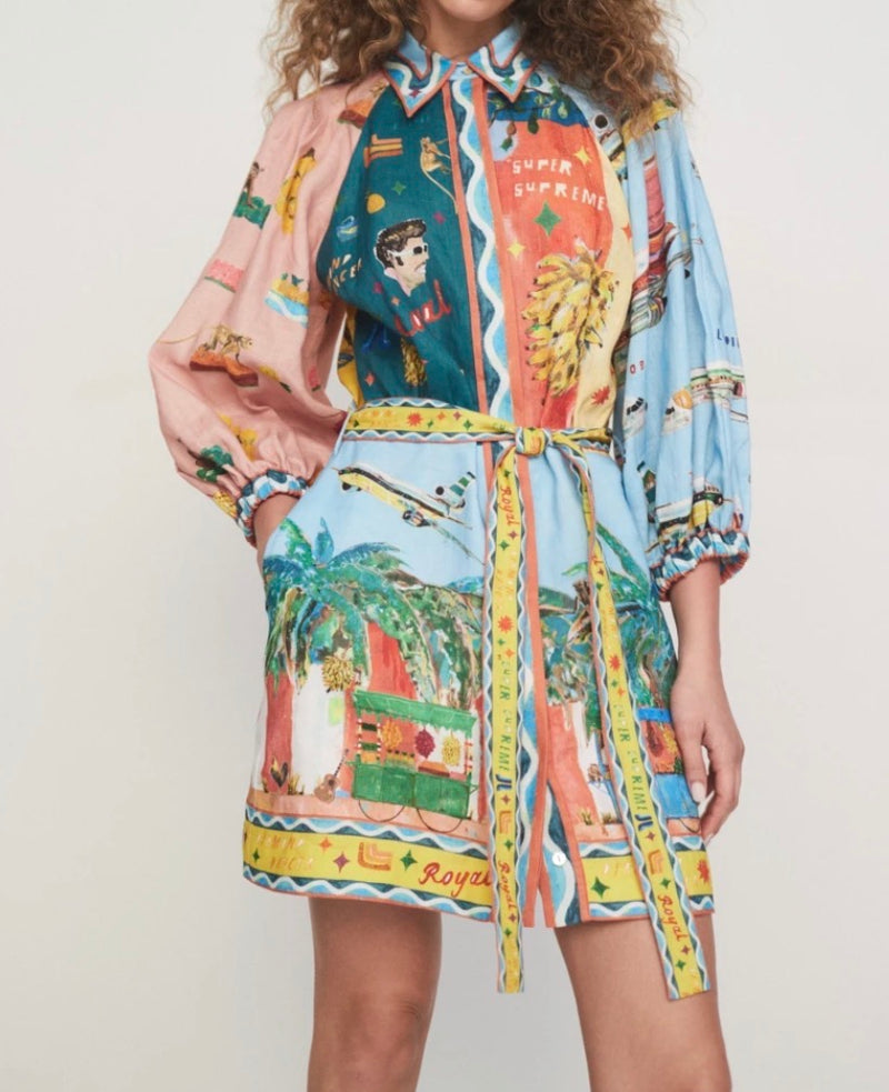 ALÉMAIS All Aboard Mini Dress - Multi