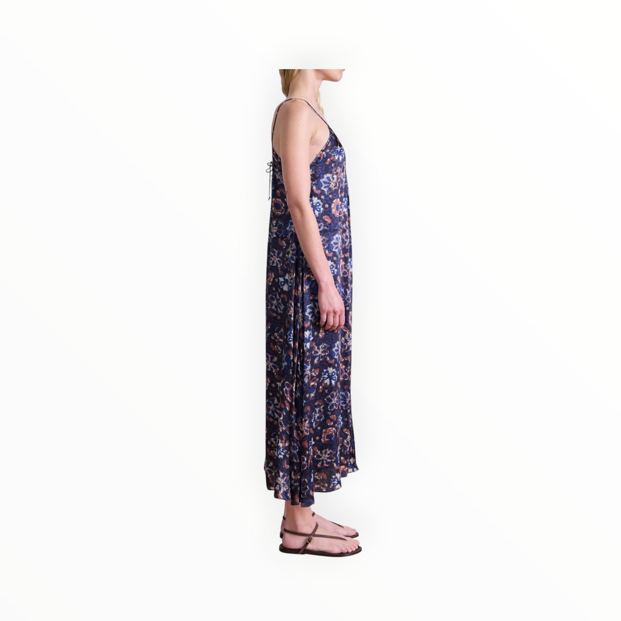 Apiece Apart Taormina Dress - Batik Floral Navy